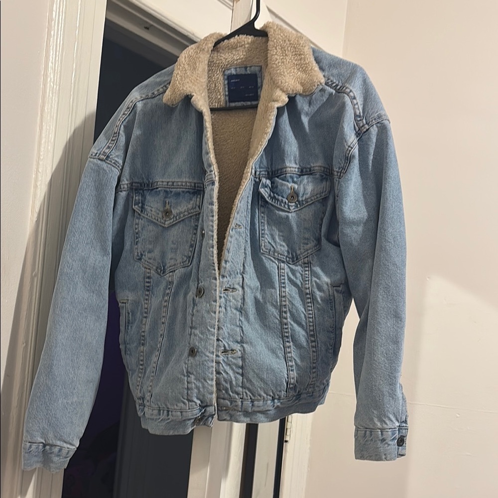 Blue Denim Jacket with Sherpa Lining